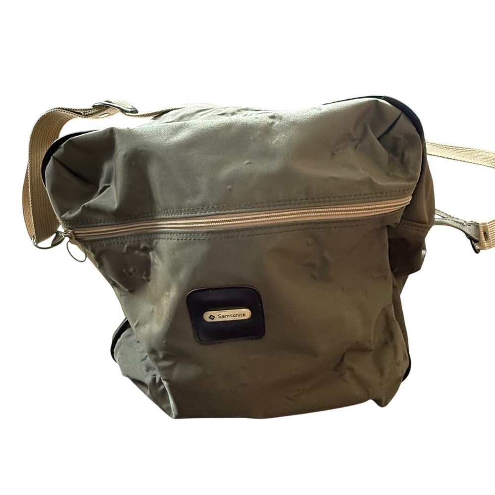 Samsonite Duffel Bag Unisex Large Olive Green Good Vintage Nylon Travel Carry On